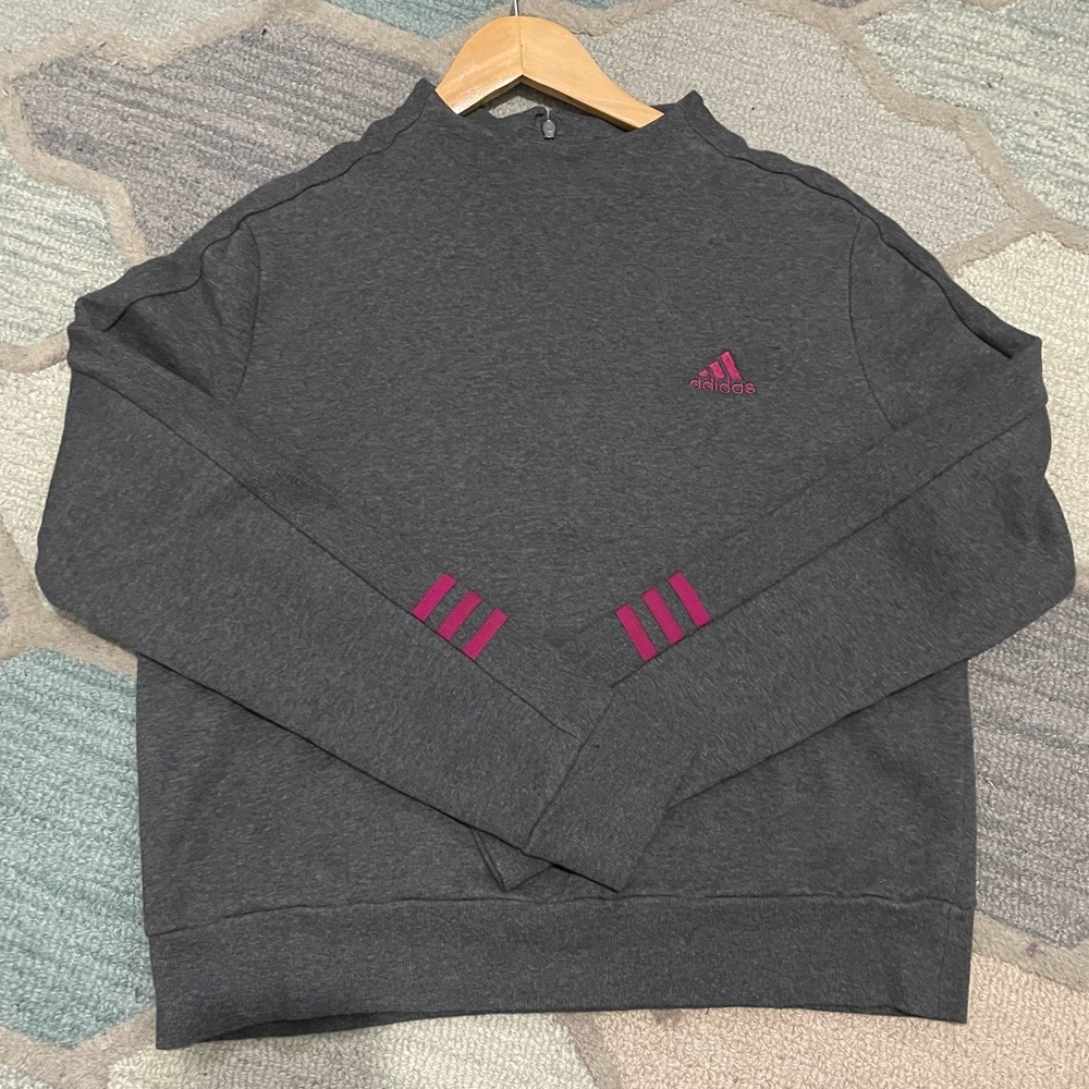 Adidas |  Women's Mockneck Grey Sweatshirt | Medium
